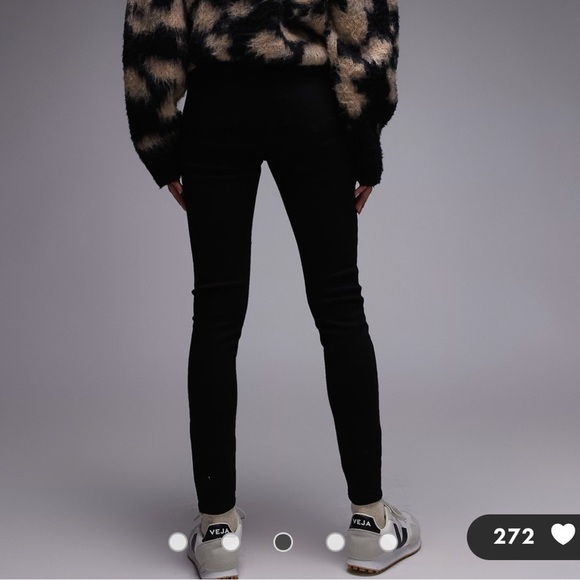 NWT Topshop Jamie Skinny Jeans Black Sz 25 x 28 Petite - Picture 2 of 11